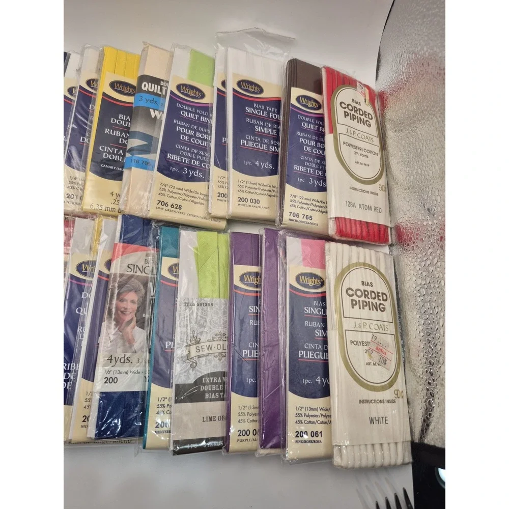 Vintage Lot of 34 Wrights, J&P Coats & Sew-ology Quilt Binding & Cording Piping